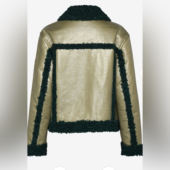 Scotch & Soda Faux Leather Vinyl Jacket Green Size Medium - Picture 2 of 16